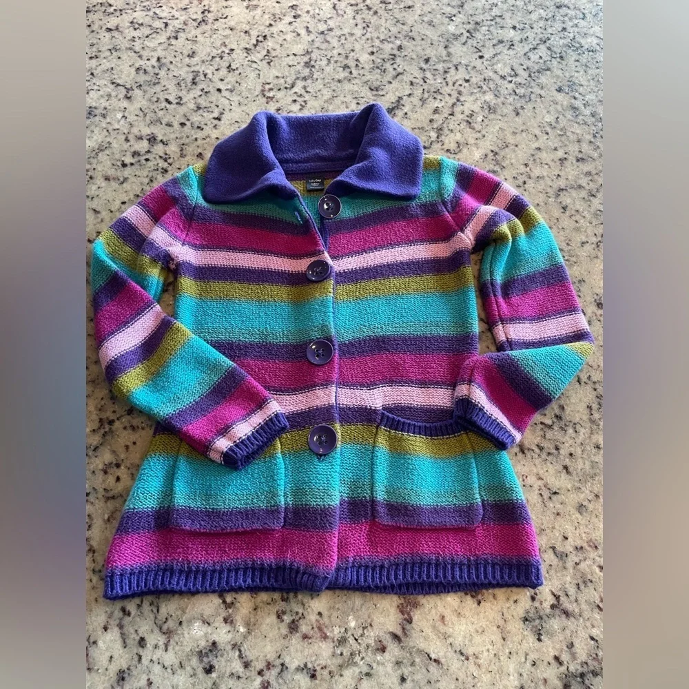 GAP Kids Multicolor cotton blend Striped cardigan Sweater size 4